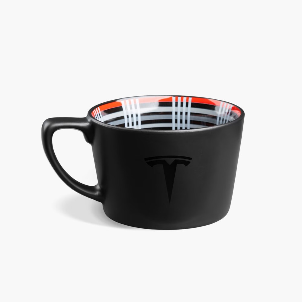 TESLA PLAID Coffee Mug - Authentic NEW in BOX - 10oz Black Limited